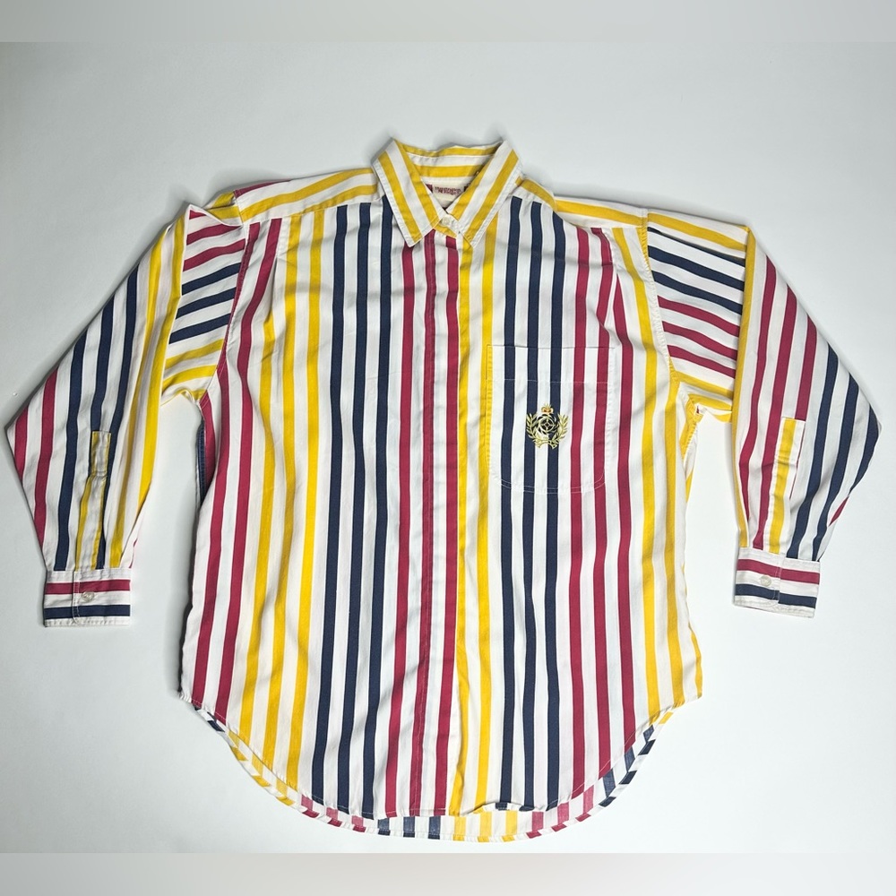 Vintage Men’s Huntington Ridge Multi-Color Striped Button Down Shirt
